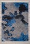 Modern Patterned Blue Washable Chenille Woven Fringed Non-Slip Base Living Room Carpet 7057
