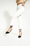 Black Stringed Ankle Strap Satin Women's Heeled Shoes - 5