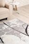 Abstract Patterned Gray White Beige Non-Slip Base Washable Chenille Machine Carpet 7169 - 5
