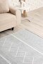 Nordic Patterned Light Gray White Washable Non-Slip Base Chenille Carpet 7785 - 5