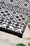 Nordic Patterned Black and White Washable Non-Slip Base Chenille Machine Carpet 7779 - 3