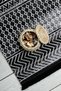Scandinavian Patterned Black Chenille Machine Carpet Runner Washable Hallway Carpet 7757 - 5