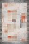 Linear Patterned Cream Orange Gray Washable Non-Slip Base Velvet Runner Hallway Carpet 7920 - 2