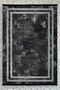Bordered Black Gray Washable Non-Slip Base Chenille Carpet 8204