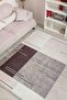 Modern Patterned Brown Chenille Machine Washable Fringed Non-Slip Base Entrance Carpet 8338