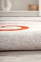 Figured Patterned Beige Cream Chenille Machine Washable Fringed Non-Slip Base Living Room Carpet 8348 - 3