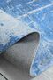 Abstract Patterned Blue Beige Chenille Machine Washable Fringed Non-Slip Base Modern Carpet 7319 - 3