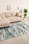 Abstract Patterned Gray Black Washable Non-Slip Base Chenille Living Room Kitchen Carpet 7354 - 3