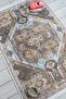 Classic Patterned Brown Chenille Machine Washable Fringed Non-Slip Base Carpet 7467 - 2