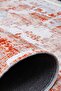 Modern Patterned Orange Washable Chenille Woven Fringed Non-Slip Base Living Room Kitchen Carpet 7331 - 3
