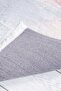 Abstract Patterned Blue Gray Chenille Machine Washable Fringed Non-Slip Base Carpet 7370 - 5