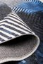 Modern Patterned Blue Washable Chenille Woven Fringed Non-Slip Base Living Room Carpet 7057 - 4