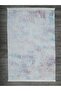 Abstract Patterned Lilac Blue Chenille Machine Washable Fringed Non-Slip Base Carpet 7305 - 5