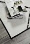 Cross Patterned Modern Velvet Carpet White Black Washable Non-Slip Base Carpet 7047 - 4