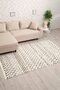 Nordic Patterned Beige Black Washable Non-Slip Base Chenille Machine Carpet 7783 - 6