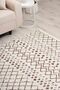 Nordic Patterned Beige Black Washable Non-Slip Base Chenille Machine Carpet 7783 - 2