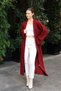 U Shawl Collar Long Sleeve Hair Braided Ankle Detailed Oversize Ankle Length Winter Knitwear Cardigan - 7