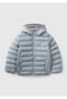 Boys' Light Gray Puffa Coat with Logo