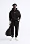 Unisex Oversize Sweatshirt Hoodie Shark Printed Black – Hooded, Kangaroo Pocket, 3 Threaded Drawstrings - 4