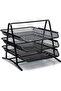 A4 Document Shelf Metal Triple Perforated Set of 3 (pen holder, paper holder) - 2