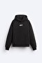 Unisex Oversize Sweatshirt Hoodie Shark Printed Black – Hooded, Kangaroo Pocket, 3 Threaded Drawstrings - 5