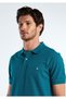 Men's Petrol Green Regular Fit Short Sleeve Polo T-Shirt - 4