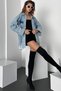 Women's Loose Fit Shirt Jacket with Ripped Detail, Chest Pocket, and Snap Closure. - 4