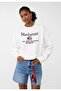 Unisex Oversize Sweatshirt Manhattan 1984 Printed White – Crew Neck, 3 Thread Ribs - 5