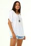 Women's Italian White Oversize Casual Blouse with Necklace Accessories - 3