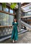 Emerald Green Satin Dream Dress - 7