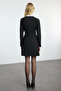 A-line Mini-kleid in Schwarz - Knopfdetail, Gewebt, Twoaw25el00132 - 5