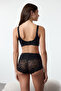 Siyah Micro Dantelli Toparlayıcı Boxer Örme Külot THMAW25KU00022 - 3