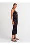90211 Strappy Openwork Transparent Knitwear Dress-Black - 3