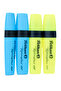 Stationery Highlighter Pen Refillable Pastel Color Practical Comfortable High Durability 4 Pcs