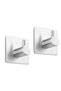 Stainless Steel Adhesive Bathrobe and Towel Holder Set - Easy Instant Assembly, No Screws! - 2