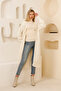 Long Cut Hair Knitted Cardigan - Ecru - 4