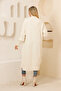 Long Cut Hair Knitted Cardigan - Ecru - 5