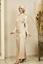 Sıla Evening Dress with Front Sconce Embroidery - 3