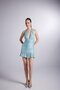 Shiny Fabric Gathered Mini Starry Dress Blue - 4