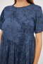 Women's Acid Washing Effect Cupra Short Sleeve Gathered Knitted Maxi Dress - 7