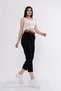 Women's Summer Black High Waist Belted Gabardine Jeans Fabric Pencil Denim Pants Casual Daily Office Stylish 3880 - 2