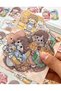 Cute Girl and Her Cute Friends Large Size 24 Pieces Transparent Orange Package Pet Sticker/Label/Decal - 7