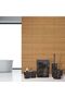 Bathroom Set 5-Piece Trash Can WC Toilet Brush Mug Soap Dish Brush Holder 5-Piece Black Marble Patterned - 4