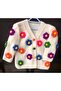 Floral Hand Knitted Children's Cardigan