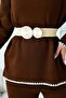 Women's Round Buckle Detailed Straw Belt 1919 - 5
