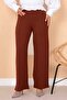 Pins Detailed Palazzo Trousers Brown - 5