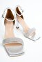 Toffyx Silver Stoned Wide Banded Heeled Evening Dress Shoes - 4