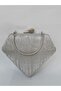 Women's Laser Silver Evening Dress Clutch Portfolio Evening Bag - 3