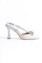 Bowtie Gray Satin Stone Stiletto Evening Dress Shoes - 4