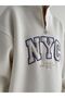 سويت شيرت بسحاب ومطرز بنقشة NYC - 3